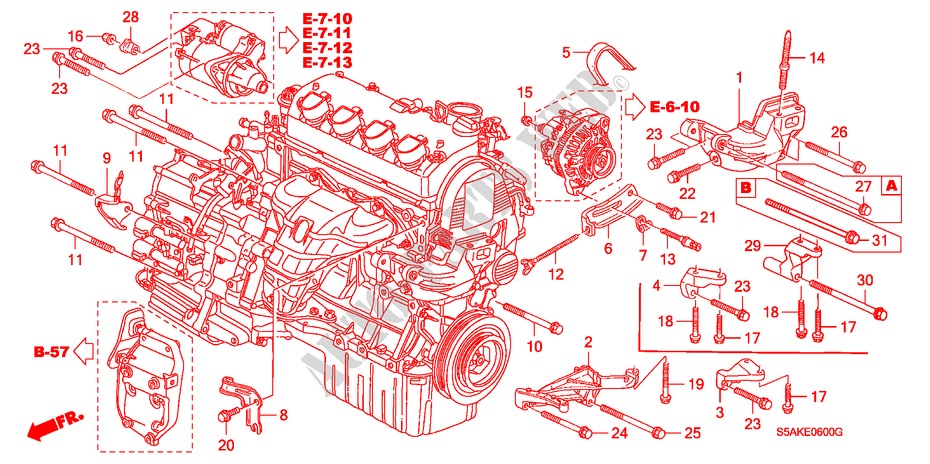 ENGINE MOUNTING BRACKET for Honda CIVIC 1.6LS 4 Doors 5 speed manual 2003