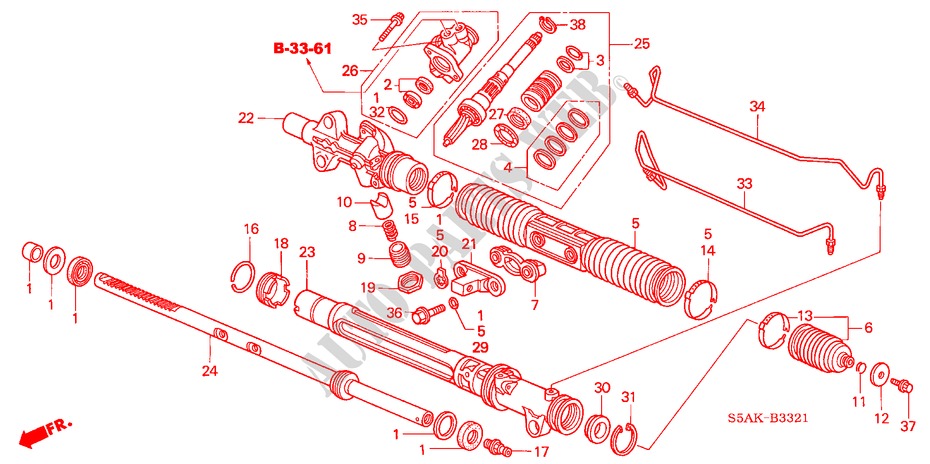 P.S. GEAR BOX COMPONENTS (HPS)(RH) for Honda CIVIC VTI 4 Doors 5 speed manual 2002