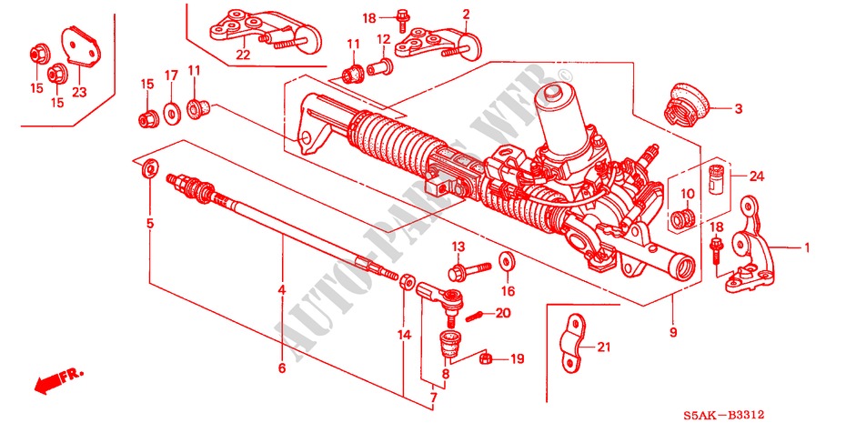 P.S. GEAR BOX (EPS)(LH) for Honda CIVIC 1.6LS 4 Doors 5 speed manual 2003