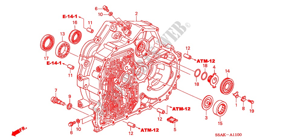 TORQUE CONVERTER CASE (2.0L) for Honda CIVIC 2.0IVT 4 Doors 5 speed automatic 2004