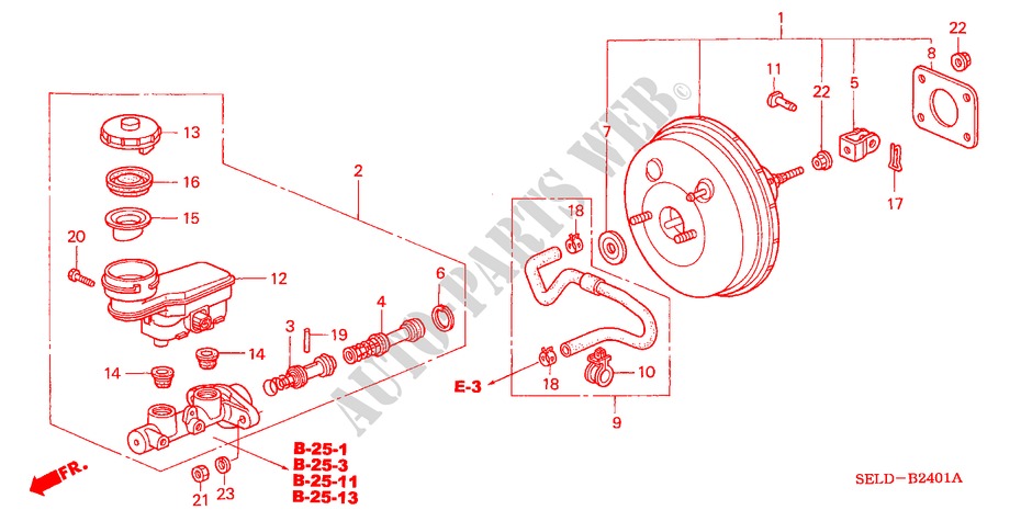 BRAKE MASTER CYLINDER/ MASTER POWER (RH) for Honda CITY GXI 4 Doors 5 speed manual 2004