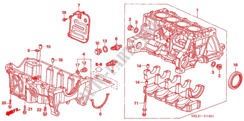 CYLINDER BLOCK/OIL PAN (1.5L) for Honda CITY GXI 4 Doors 5 speed manual 2004