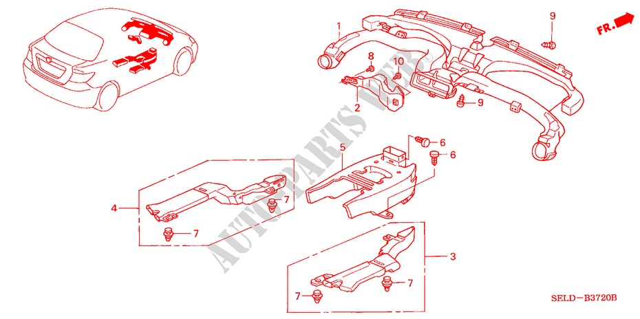 DUCT (LH) for Honda CITY V 4 Doors 5 speed manual 2005
