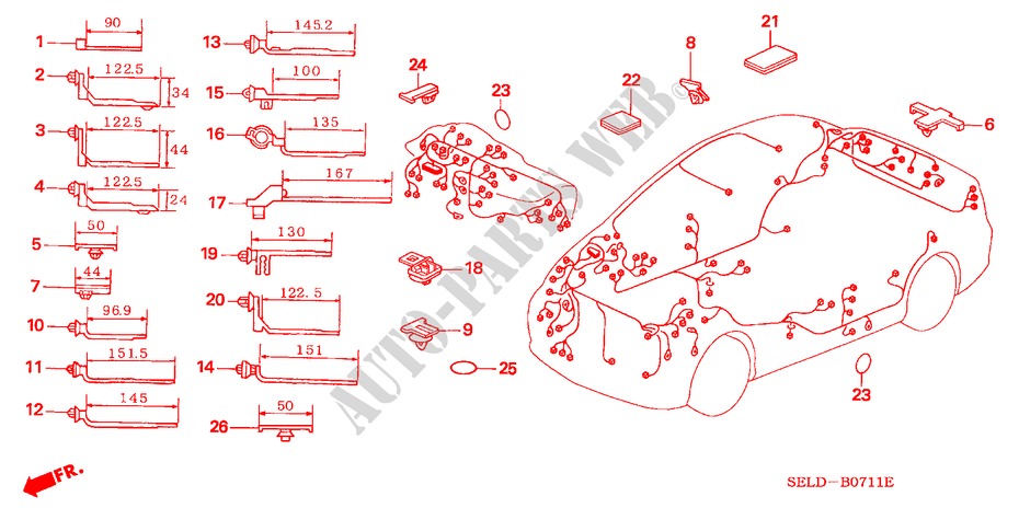 HARNESS BAND/BRACKET (RH) for Honda CITY EXI 4 Doors 5 speed manual 2003