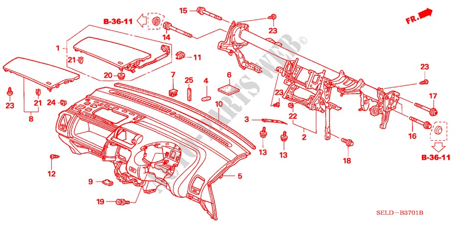 INSTRUMENT PANEL (RH) for Honda CITY EXI 4 Doors 5 speed manual 2003