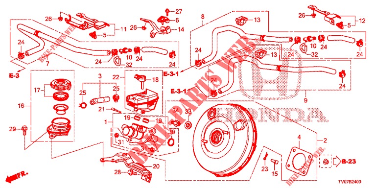 BRAKE MASTER CYLINDER/MAS TER POWER (LH) for Honda CIVIC 1.4 EXECUTIVE 5 Doors 6 speed manual 2012