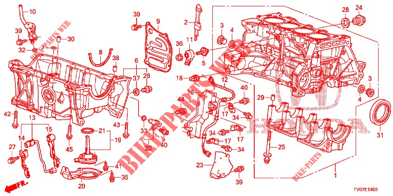 CYLINDER BLOCK/OIL PAN (1.4L) for Honda CIVIC 1.4 EXECUTIVE 5 Doors 6 speed manual 2012