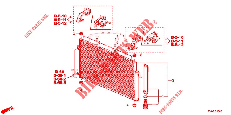 AIR CONDITIONER (CONDENSATEUR) for Honda CIVIC 1.4 EXECUTIVE TUNER LESS 5 Doors 6 speed manual 2014