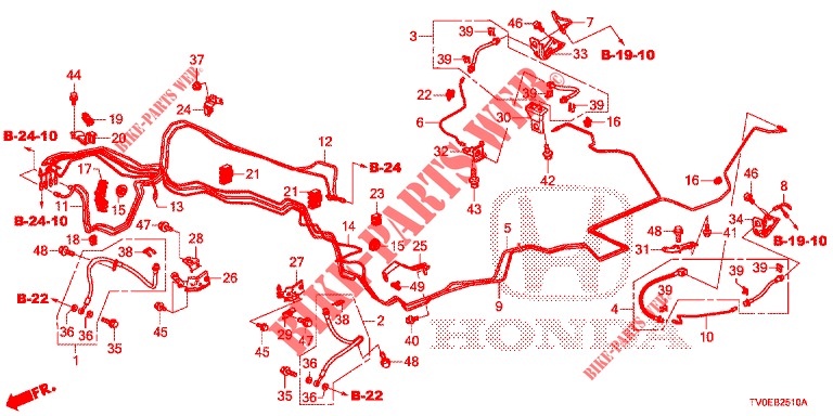 BRAKE LINES (LH) for Honda CIVIC 1.4 EXECUTIVE TUNER LESS 5 Doors 6 speed manual 2014