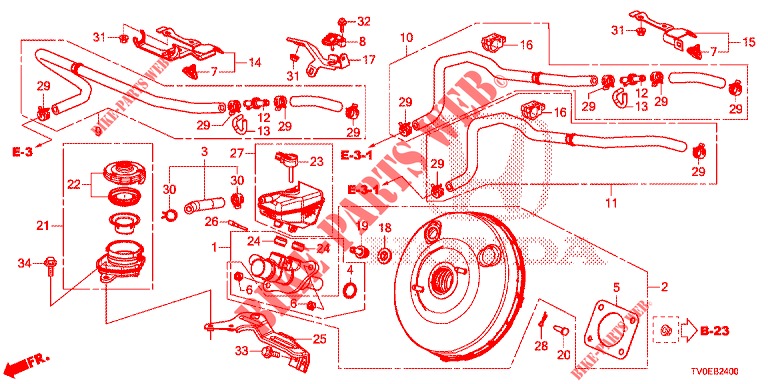 BRAKE MASTER CYLINDER/MAS TER POWER (LH) for Honda CIVIC 1.4 EXECUTIVE TUNER LESS 5 Doors 6 speed manual 2014