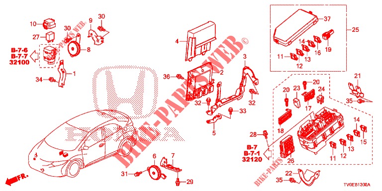 CONTROL UNIT (COMPARTIMENT MOTEUR) (1) for Honda CIVIC 1.4 EXECUTIVE TUNER LESS 5 Doors 6 speed manual 2014