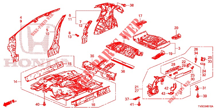 FLOOR/INNER PANELS  for Honda CIVIC 1.4 EXECUTIVE TUNER LESS 5 Doors 6 speed manual 2014