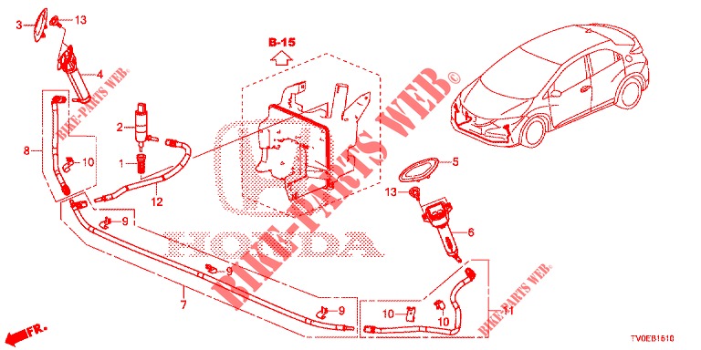 HEADLIGHT WASHER (S)  for Honda CIVIC 1.4 EXECUTIVE TUNER LESS 5 Doors 6 speed manual 2014