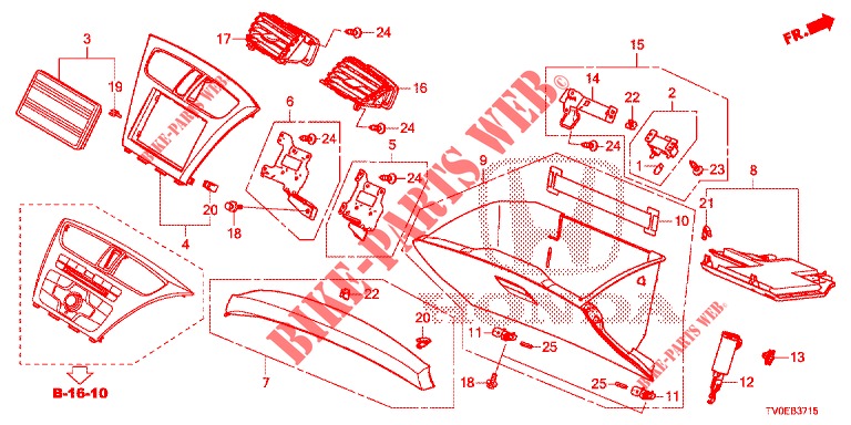 INSTRUMENT GARNISH (COTE DE PASSAGER) (LH) for Honda CIVIC 1.4 EXECUTIVE TUNER LESS 5 Doors 6 speed manual 2014