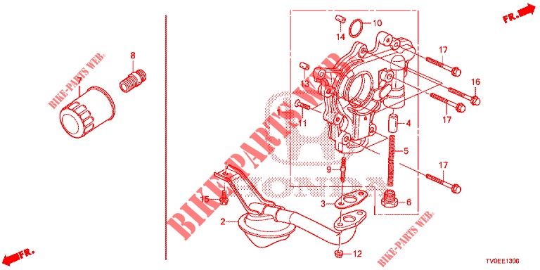 OIL PUMP (1.4L) for Honda CIVIC 1.4 EXECUTIVE TUNER LESS 5 Doors 6 speed manual 2014