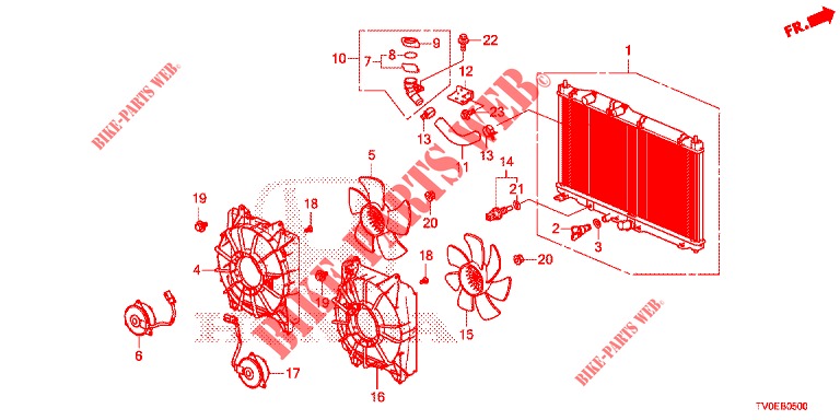 RADIATOR (1.4L) for Honda CIVIC 1.4 EXECUTIVE TUNER LESS 5 Doors 6 speed manual 2014