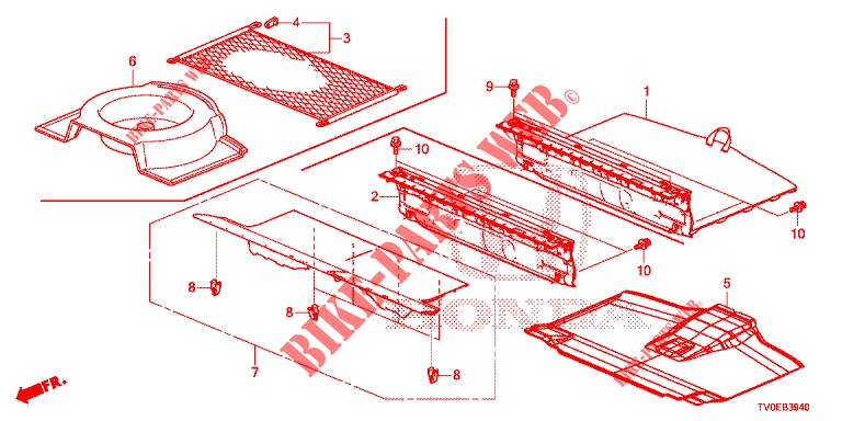REAR FLOOR BOX  for Honda CIVIC 1.4 EXECUTIVE TUNER LESS 5 Doors 6 speed manual 2014