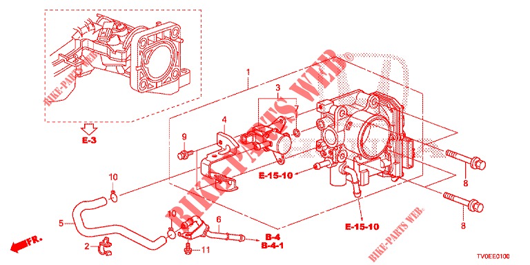 THROTTLE BODY (1.4L) for Honda CIVIC 1.4 EXECUTIVE TUNER LESS 5 Doors 6 speed manual 2014