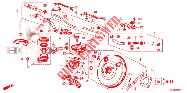 BRAKE MASTER CYLINDER/MAS TER POWER (DIESEL) (LH) for Honda CIVIC DIESEL 1.6 ELEGANCE 5 Doors 6 speed manual 2013