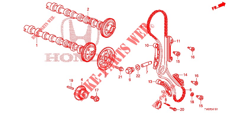 CAMSHAFT/CAM CHAIN (DIESEL) (1.6L) for Honda CIVIC DIESEL 1.6 ELEGANCE 5 Doors 6 speed manual 2013