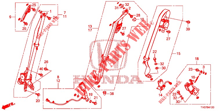 FRONT SEAT/SEATBELTS  for Honda CIVIC DIESEL 1.6 ELEGANCE 5 Doors 6 speed manual 2013