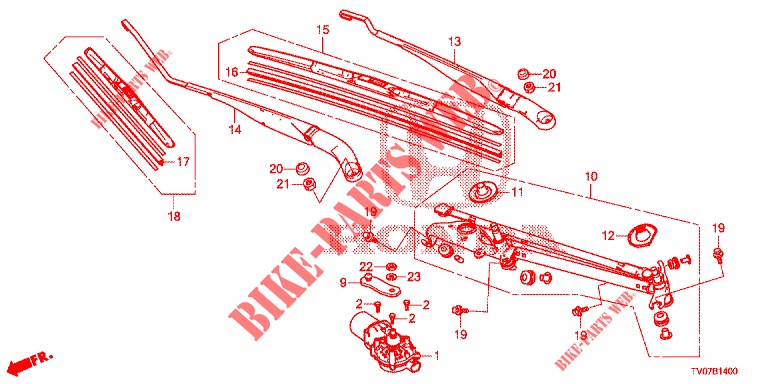 FRONT WINDSHIELD WIPER (LH) for Honda CIVIC DIESEL 1.6 ELEGANCE 5 Doors 6 speed manual 2013