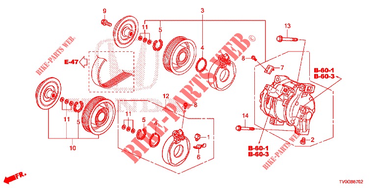 AIR CONDITIONER (COMPRESSEUR) (DIESEL) for Honda CIVIC DIESEL 1.6 EXECUTIVE 5 Doors 6 speed manual 2015