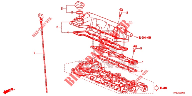 CYLINDER HEAD COVER (DIESEL) for Honda CIVIC DIESEL 1.6 EXECUTIVE 5 Doors 6 speed manual 2015