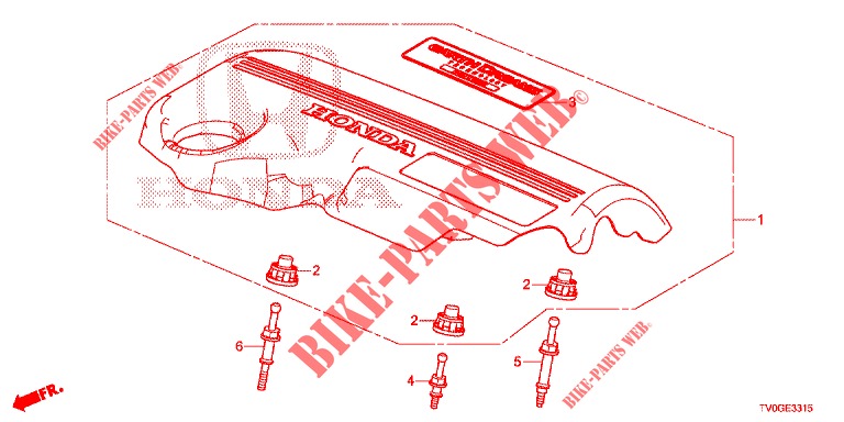 ENGINE COVER (DIESEL) for Honda CIVIC DIESEL 1.6 EXECUTIVE 5 Doors 6 speed manual 2015