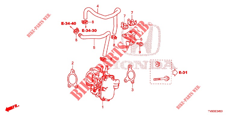 EXHAUST GAS RECIRCULATION VALVE HIGH LOOP (DIESEL) for Honda CIVIC DIESEL 1.6 EXECUTIVE 5 Doors 6 speed manual 2015