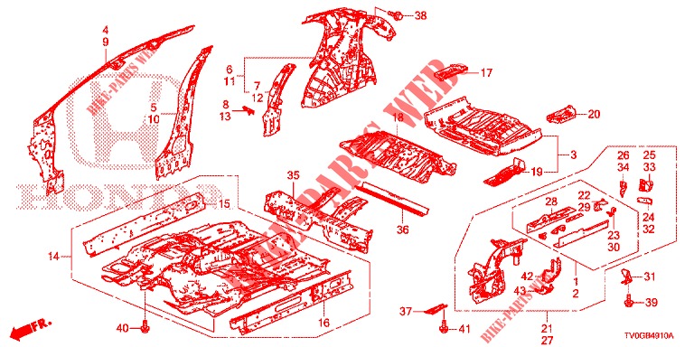 FLOOR/INNER PANELS  for Honda CIVIC DIESEL 1.6 EXECUTIVE 5 Doors 6 speed manual 2015