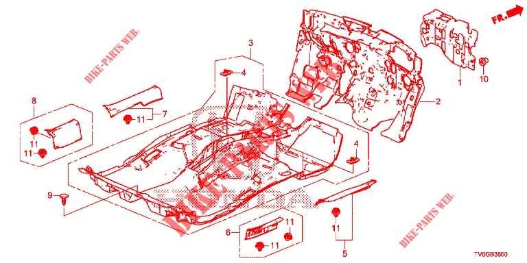 FLOOR MAT/INSULATOR  for Honda CIVIC DIESEL 1.6 EXECUTIVE 5 Doors 6 speed manual 2015