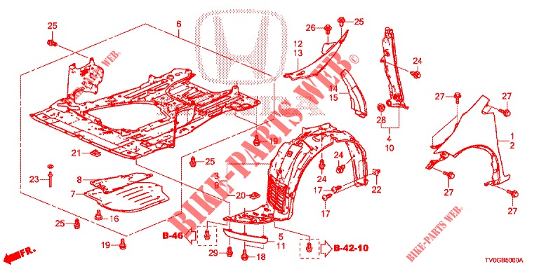 FRONT FENDERS  for Honda CIVIC DIESEL 1.6 EXECUTIVE 5 Doors 6 speed manual 2015