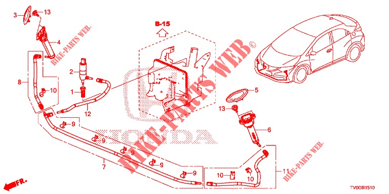 HEADLIGHT WASHER (S)  for Honda CIVIC DIESEL 1.6 EXECUTIVE 5 Doors 6 speed manual 2015
