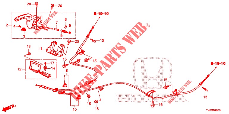 PARKING BRAKE (LH) for Honda CIVIC DIESEL 1.6 EXECUTIVE 5 Doors 6 speed manual 2015