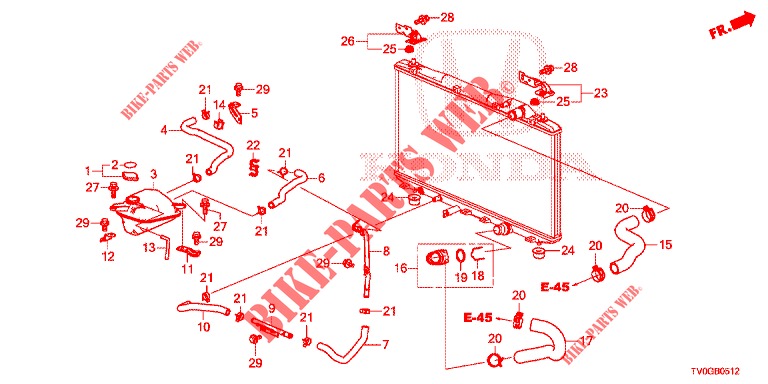 RADIATOR HOSE/RESERVE TAN K (DIESEL) for Honda CIVIC DIESEL 1.6 EXECUTIVE 5 Doors 6 speed manual 2015