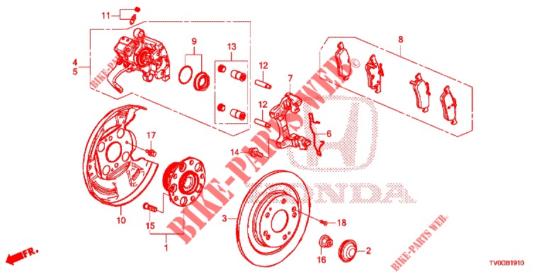 REAR BRAKE DRUM  for Honda CIVIC DIESEL 1.6 EXECUTIVE 5 Doors 6 speed manual 2015