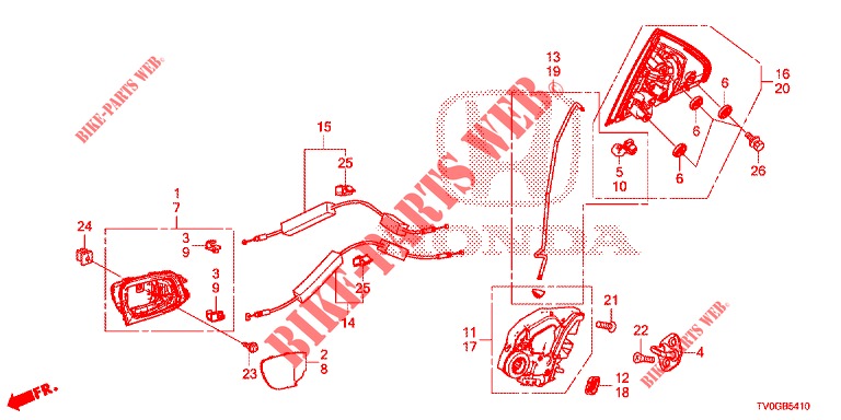 REAR DOOR LOCKS/OUTER HAN DLE  for Honda CIVIC DIESEL 1.6 EXECUTIVE 5 Doors 6 speed manual 2015