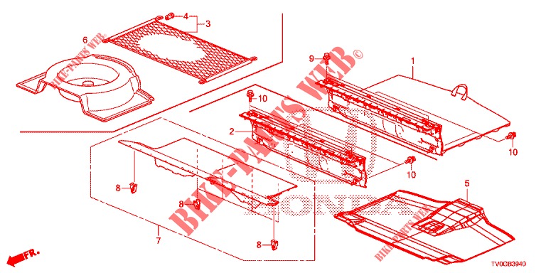REAR FLOOR BOX  for Honda CIVIC DIESEL 1.6 EXECUTIVE 5 Doors 6 speed manual 2015