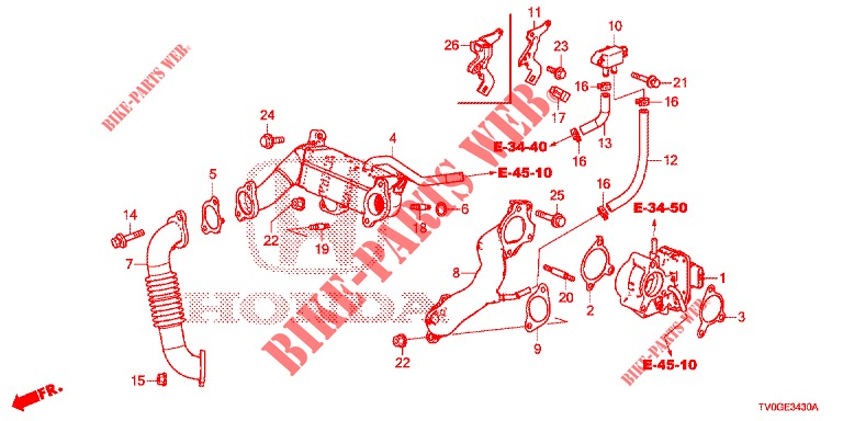 VALVE RECIRCULATION EXHAUST GAS. LOW PRESSURE LOOP (DIESEL) for Honda CIVIC DIESEL 1.6 EXECUTIVE 5 Doors 6 speed manual 2015