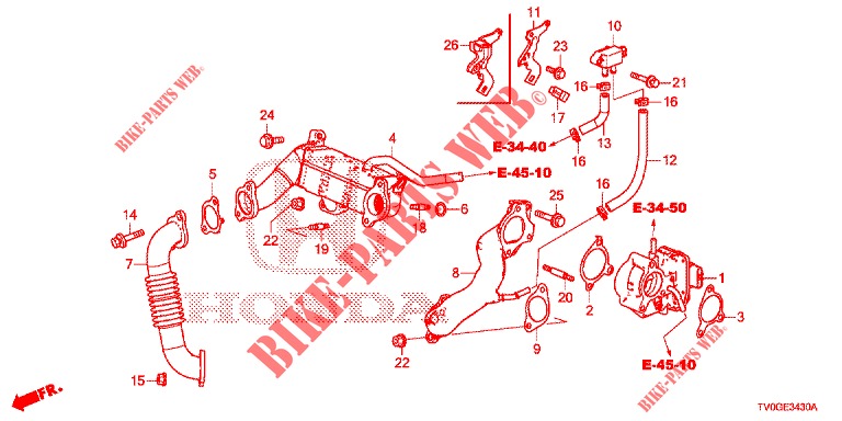 VALVE RECIRCULATION EXHAUST GAS. LOW PRESSURE LOOP (DIESEL) for Honda CIVIC DIESEL 1.6 EXECUTIVE EURO 6 5 Doors 6 speed manual 2015