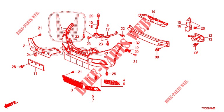 FRONT BUMPER  for Honda CIVIC DIESEL 1.6 EXECUTIVE 5 Doors 6 speed manual 2014