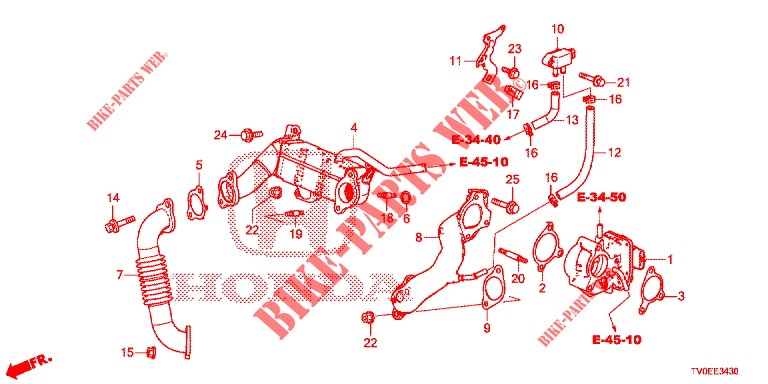 VALVE RECIRCULATION EXHAUST GAS. LOW PRESSURE LOOP (DIESEL) for Honda CIVIC DIESEL 1.6 EXECUTIVE 5 Doors 6 speed manual 2014
