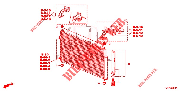 AIR CONDITIONER (CONDENSATEUR) for Honda CIVIC 1.8 EXECUTIVE 5 Doors 6 speed manual 2012