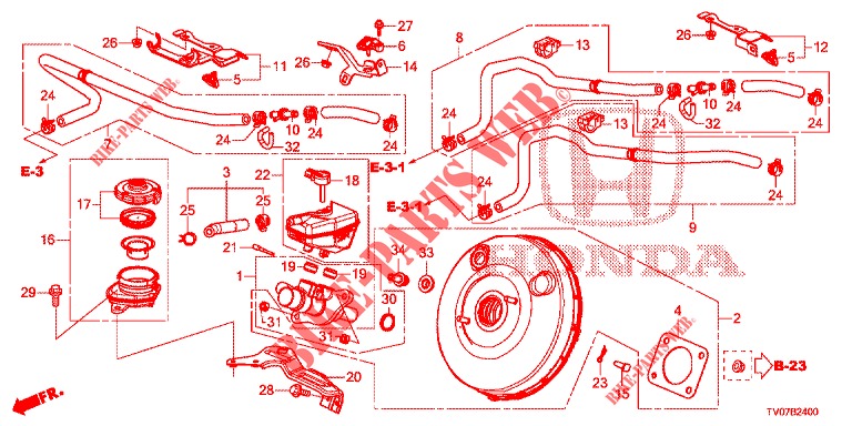 BRAKE MASTER CYLINDER/MAS TER POWER (LH) for Honda CIVIC 1.8 EXECUTIVE 5 Doors 6 speed manual 2012