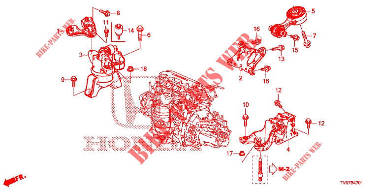 ENGINE MOUNTS (1.8L) (MT) for Honda CIVIC 1.8 EXECUTIVE 5 Doors 6 speed manual 2012