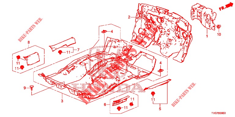 FLOOR MAT/INSULATOR  for Honda CIVIC 1.8 EXECUTIVE 5 Doors 6 speed manual 2012