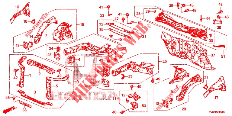 FRONT BULKHEAD/DASHBOARD  for Honda CIVIC 1.8 EXECUTIVE 5 Doors 6 speed manual 2012
