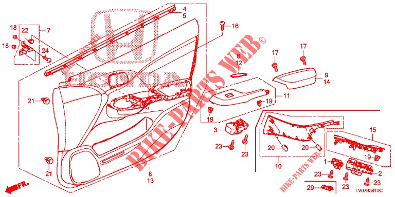 FRONT DOOR LINING (LH) for Honda CIVIC 1.8 EXECUTIVE 5 Doors 6 speed manual 2012