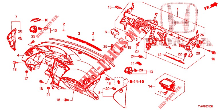 INSTRUMENT PANEL UPPER (LH) for Honda CIVIC 1.8 EXECUTIVE 5 Doors 6 speed manual 2012